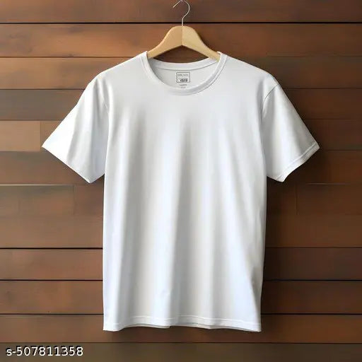 MEN WHITE PLAIN T-SHIRT